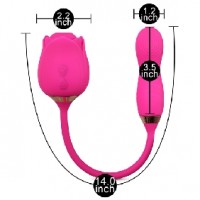 Rose Bud Wiggling Vibrator 10-Speed Pink Silicone Clitoral Sucking 